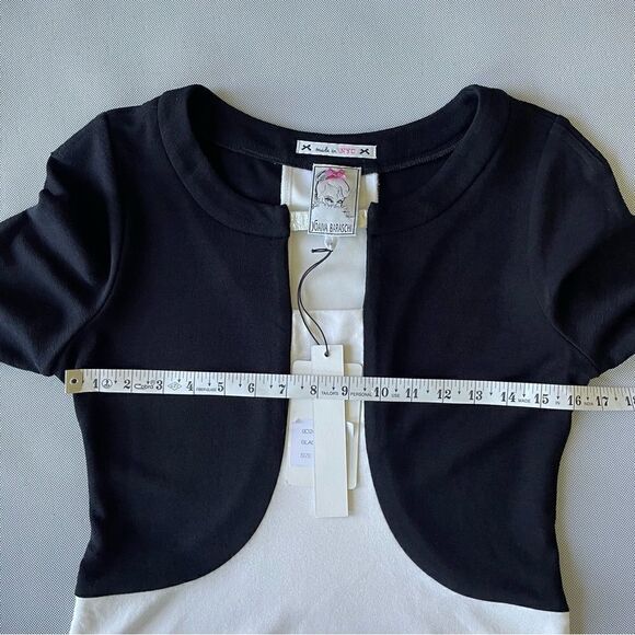 NWT YOANA BARASCHI Black & White Color-block Long Sleeve Dress Size Medium - Picture 7 of 9